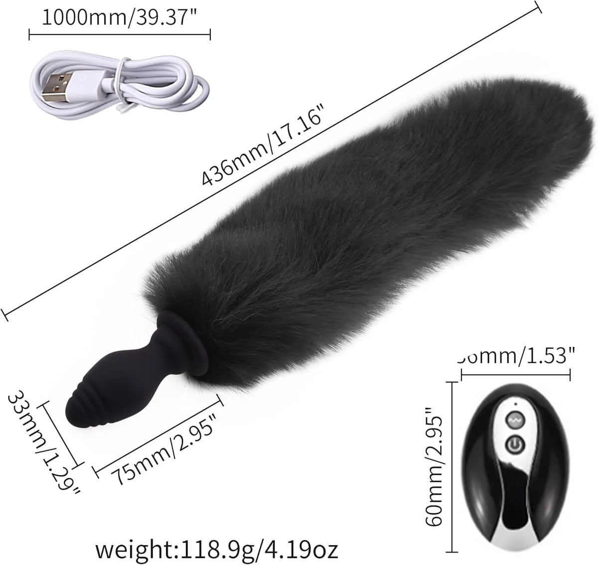 PLUG VIBRADOR CON COLA LUCYNA